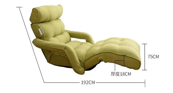 Напольный складной шезлонг, кресло для отдыха, зеленое регулируемое кресло, мебель для гостиной, японский стиль, кушетка, кресло для дивана