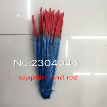 

Wholesale 100 pcs beautiful sapphire and red double color Pheasant Feather 18-20 inch / 45-50 cm free shipping