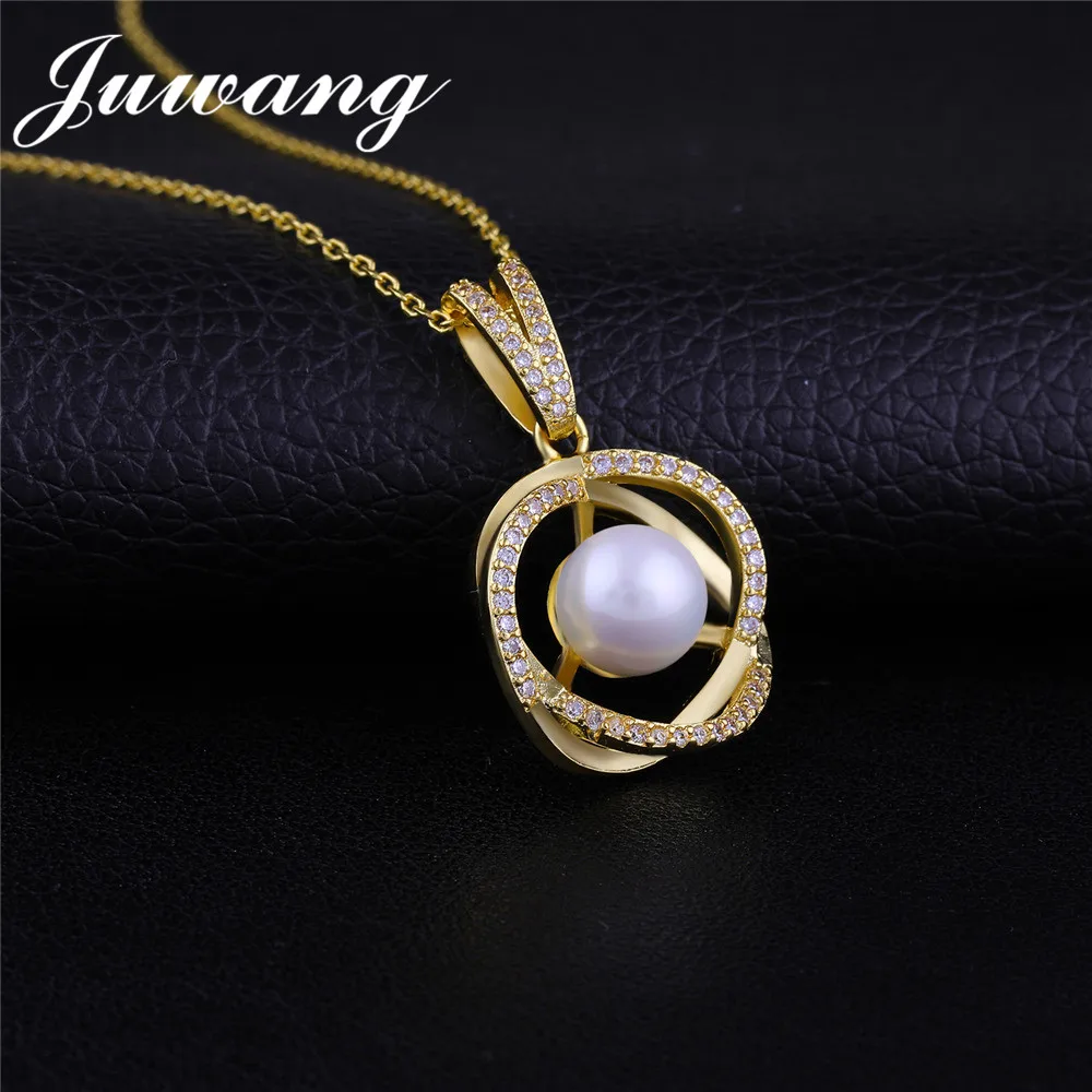 JUWANG-Marke-Simulierte-Perle-Anh-nger-Halsketten-Schmuck-Klare-Zirkonia-Fashion-Runde-Colliers-Halskette-f-r (1)