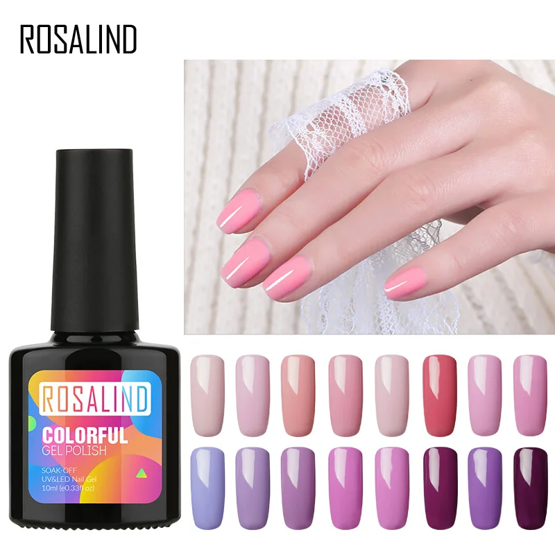 

ROSALIND 10ml Nail Polish Noble Purple Color Series Nail Varnish UV Gel Lacquer Vernis Semi Permanent Nail Gel Polish