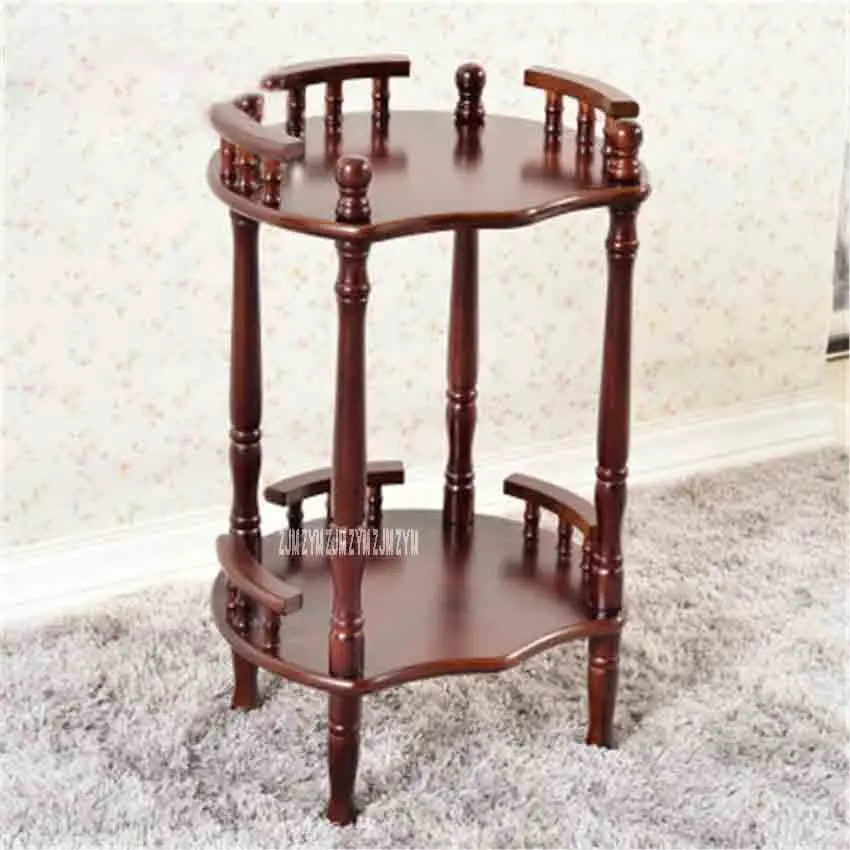 Новый современный из цельной древесины в китайском стиле журнальный столик универсальная полка в форме цветка коричневый двухслойный