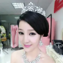 5 компл./лот дамы кристалл Hairbands серьги ожерелья установить горный хрусталь жемчуг головной убор Neckchains уха Dangler ну вечеринку ювелирные изделия WH017