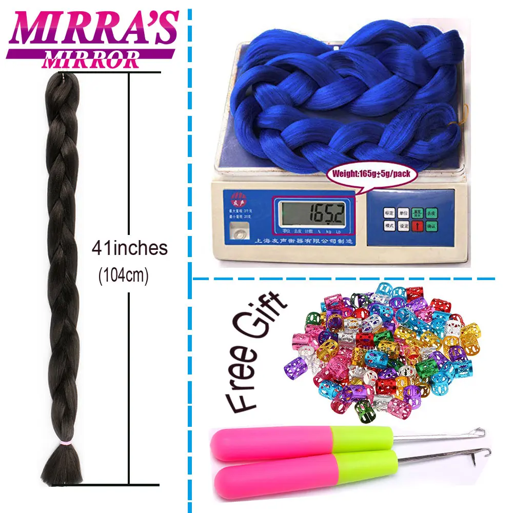 Mirra's Mirror зеркало крючком пучки кос-жгутов синтетические плетеные волосы наращивание цветных волос для косичек 82 дюйма 165 г/упак. синий зеленый