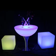 Muebles de Bar con luz Led, mesa de centro con 24 teclas de control remoto para fiesta, evento, 2 unids/lote, SK-LF18 (D60 * H56cm)