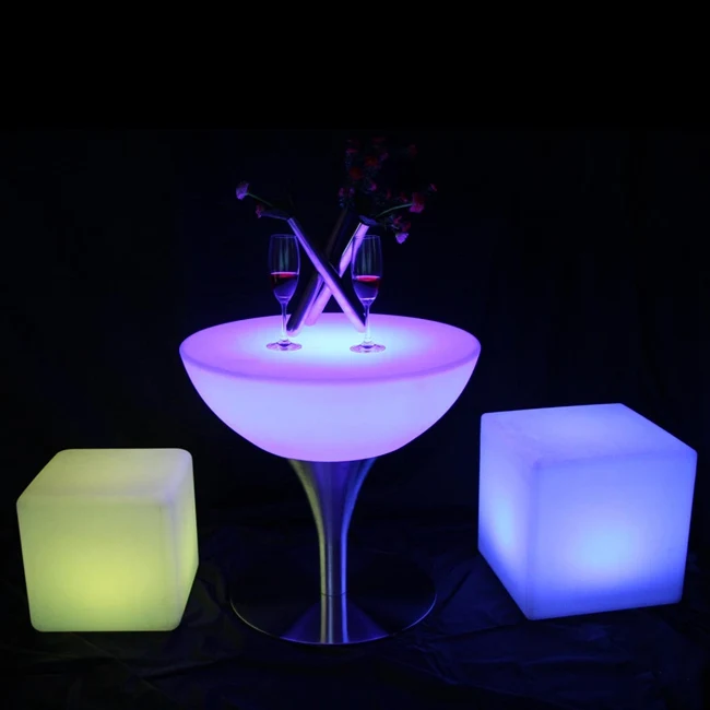 SK-LF18 (D60*H56cm) Led Bar Furniture Illuminous Glowing Coffee Bar Table with 24 keys remote control For Party Event 2pcs/Lot SK-LF18 (D60*H56cm) Led Bar Furniture Illuminous Glowing Coffee Bar Table with 24 keys remote control For Party Event 2pcs/Lot