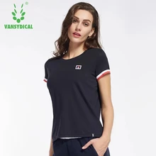 Vansydical, женские рубашки для занятий йогой и тренажерного зала, хлопковые спортивные футболки для бега, дышащие эластичные футболки для тренировок, фитнеса, топы с коротким рукавом