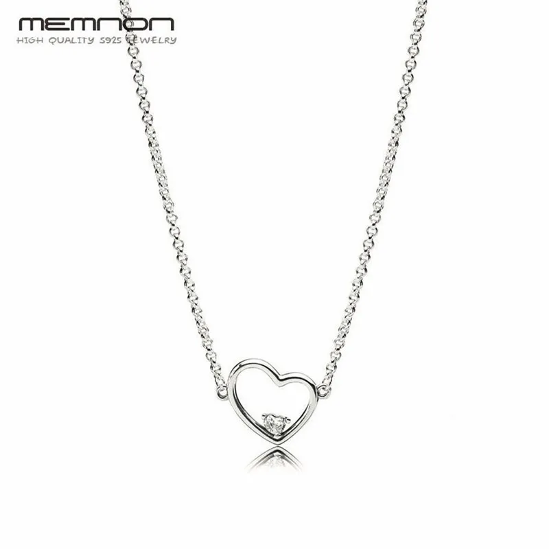 

2019 New Valentine's Day Asymmetric Heart of Love Necklaces For Women 925 sterling silver fine jewelry Necklace wedding jewelry