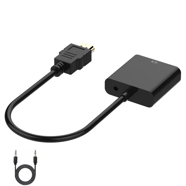 Felkin HDMI в VGA адаптер HDMI в VGA конвертер 1080P HDMI в VGA кабель цифро-аналоговый видео конвертер для HDTV ПК ноутбука - Цвет: audio no power