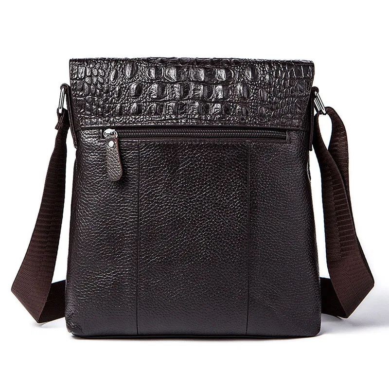 Luxury brand Genuine Leather Leather men messenger bags stereo embossed crocodile pattern vertical business men Shoulder Bags