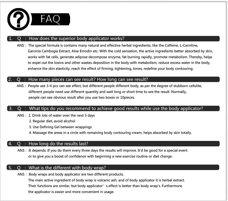 body applicator FAQ