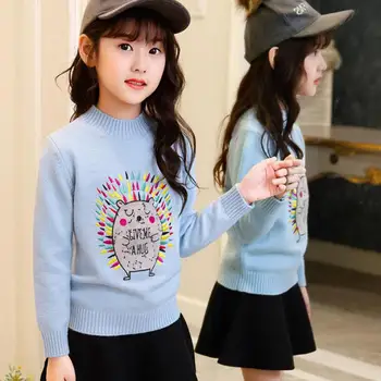 

2020 Toddler Teenage School Girls Sweaters Autumn Winter Girls Jumper Children Long Sleeve Knitted Clothes Kids Sweater For Girl