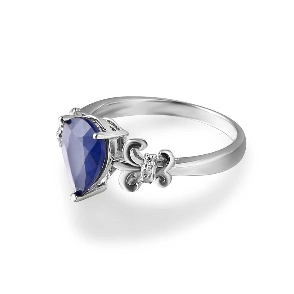 GEM'S BALLET, натуральные кольца с голубым сапфиром, клипсы, натуральная 925 пробы, серебро, прекрасный набор украшений для женщин, подарок
