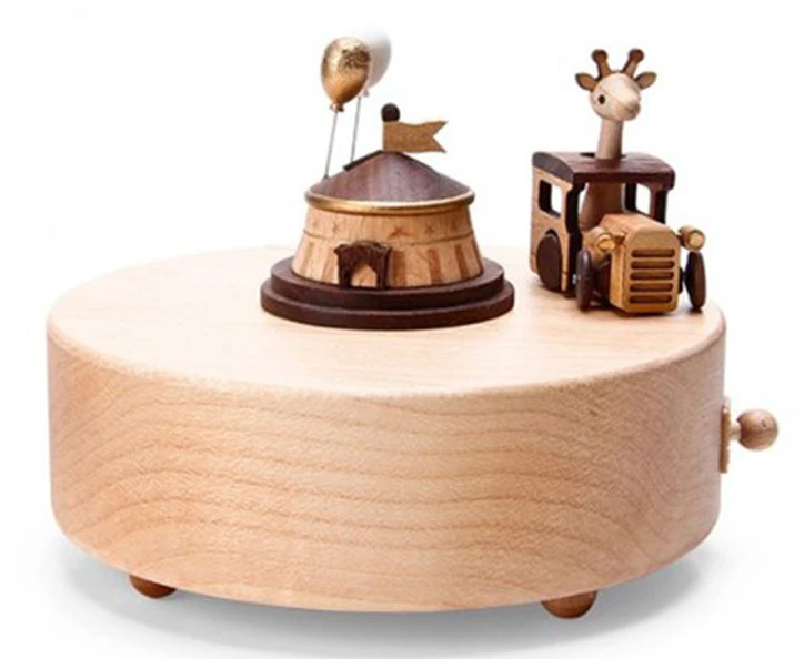 手作り の木製オルゴール オルゴール ウール サーカス三共ムーブメント 30子供ギフト ハンド メイド ボックス Box Present Box Lockerbox Ata Aliexpress