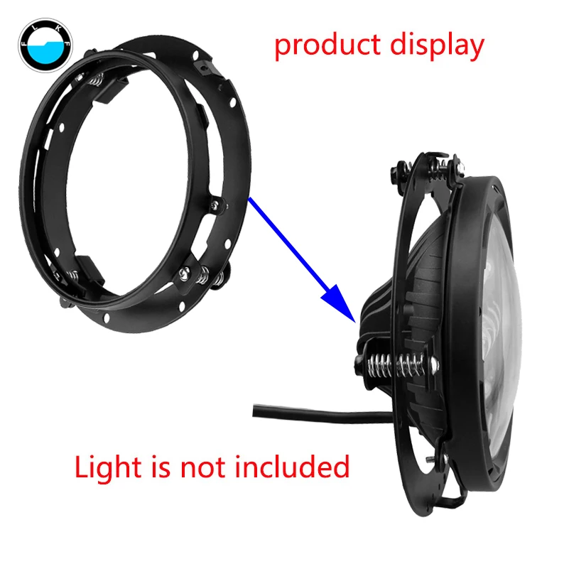 On sale Price of  Black/Chrome 7 Inch LED Headlights Extension Ring Round Mounting Bracket for Motorcycles Jeep Wrang