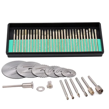 

43Pcs Rotary Tools Diamond Burr Bit Saw Blades Rotary Rotary Burrs Drill Bits For Dremel Accessories Mini Drill