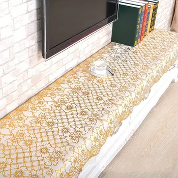 

European Gold Silver PVC Table Cloth Overlay Tablecloths for Dining Waterproof Oilproof Floral Printed Anti Hot