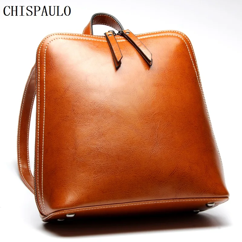 

CHISPAULO 2017 genuine leather backpacks cow leather backpack women school bags fashion for women Bolsa Femininas Vintage C033