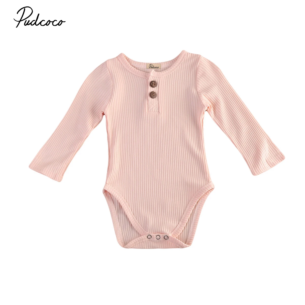 

Long Sleeve Newborn Baby Boy Girls Bodysuit Jumpsuit Solid Pink Blue Autumn Sunsuit One-Pieces Outfits Clothes