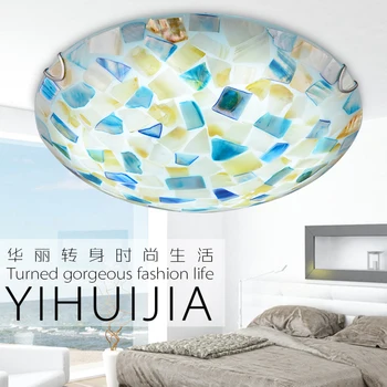

light pastoral glass ceiling lamp for bedroom lamp pastoral corridor balcony creative shell hone lighting Ceiling Lights ZA