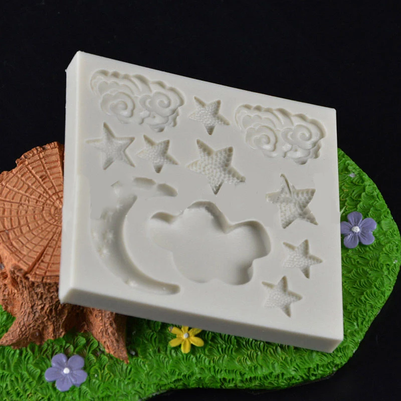 DIY Cloud Star Moon silicone mold fondant mold cake decorating tools chocolate gumpaste mold