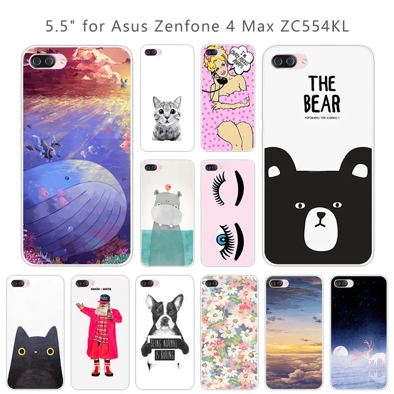 Для Asus Zenfone 4 Max ZC554KL мягкий ТПУ прозрачный силиконовый чехол с мультяшным рисунком
