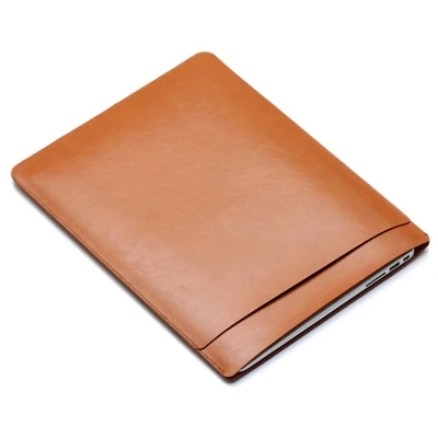 Портативная сумка из искусственной кожи для MacBook Air Pro retina 11, 12, 13, 15 дюймов, чехол для ноутбука, сумка для ноутбука, чехол для Macbook, сумка - Цвет: Brown