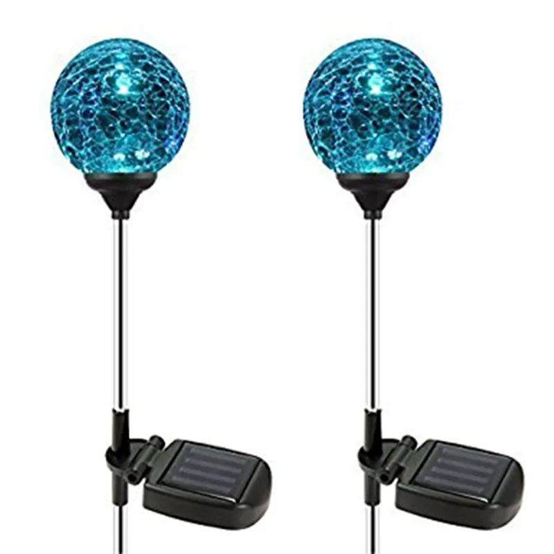 2pcs box solar garden stake lights outdoor lighting solar glass globe stake lights