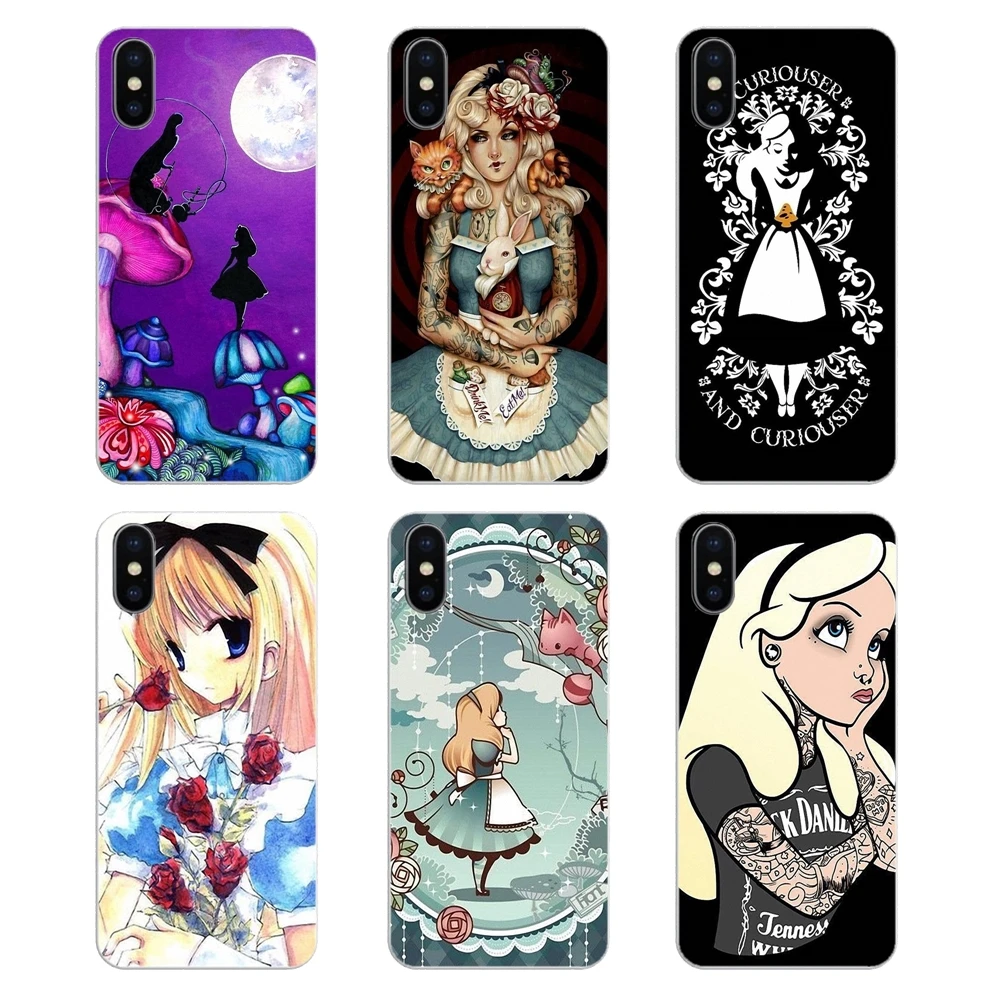Silicone Shell Cases For Xiaomi Redmi 4X S2 3S Note 3 4 5 6 6A Por Pocophone F1 Mi Princess Tattooed Girls Alice in Wonderland |
