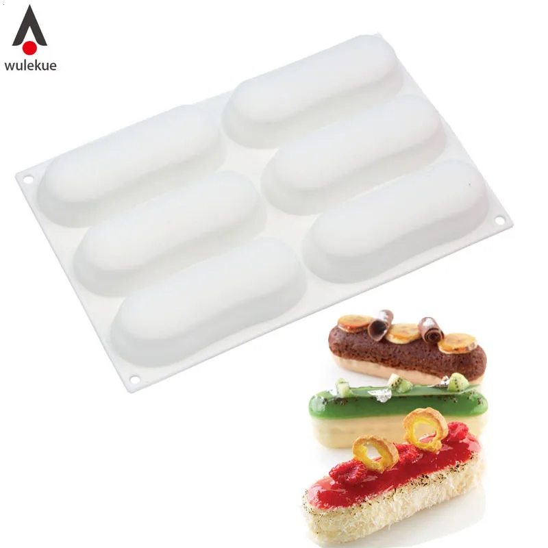 

Wulekue Silicone 3D Paris-Brest Eclair Baking Cake Mold For Cookies Chocolates Candies Ice Cubes Bakeware Accessories