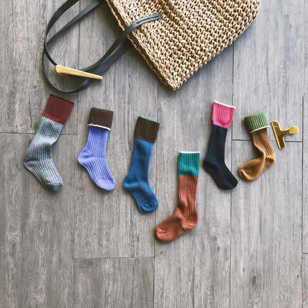 2019 Children Knee-Highs Long Ribbed Socks Boys Girls Combed Cotton Elastic Stripped Toddler Socks for Students Kids 1-7 years 2019 Children Knee-Highs Long Ribbed Socks Boys Girls Combed Cotton Elastic Stripped Toddler Socks for Students Kids 1-7 years