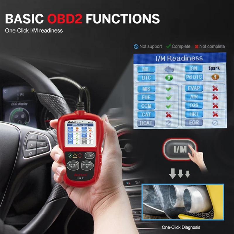 Autel AL319 OBD2 Scanner Car Code Reader Automotive OBDII Scaner Auto Diagnostic Scan Tool Fault Reader Diagnostics Scanner