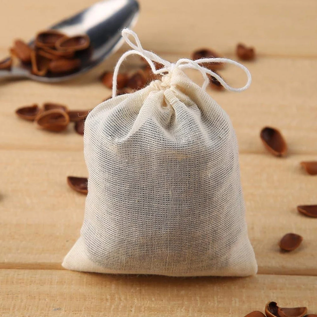 

20pcs Empty Tea Bags with String Teaware Filter for Herb Loose Tea Soup Flavoring Cooking Teabags Kitchen Accessories