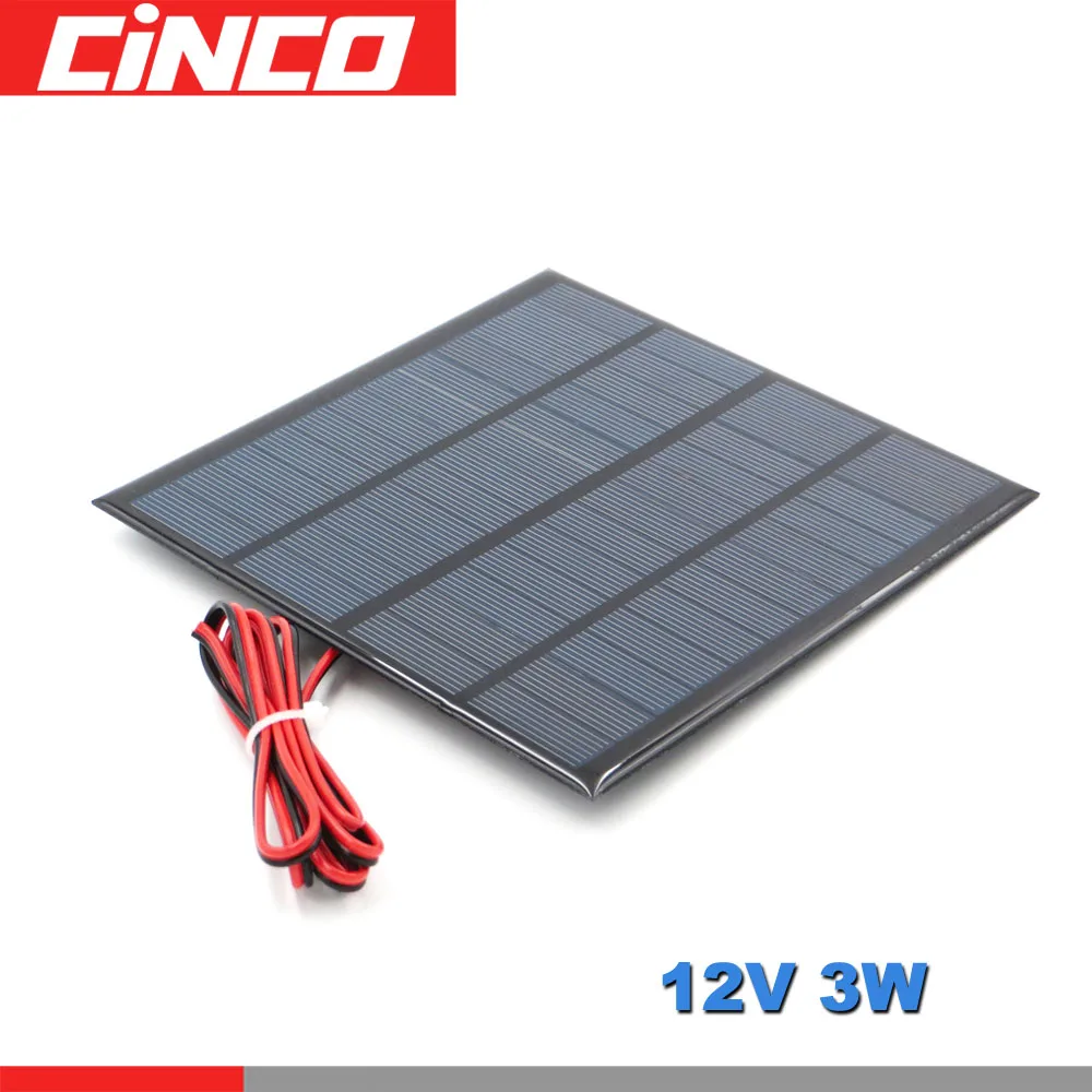 3W 12V Solarpanel Solar Epoxy Panel DIY Solarpanel Schwarz 