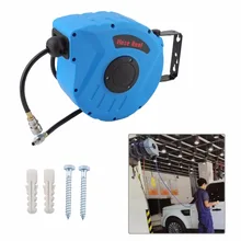 

New Auto Electric Rewind Compressed Air Hose Drum Pneumatic Hose Reel 10m Quick Coupling 3/8 Retractable Enclosed Reel