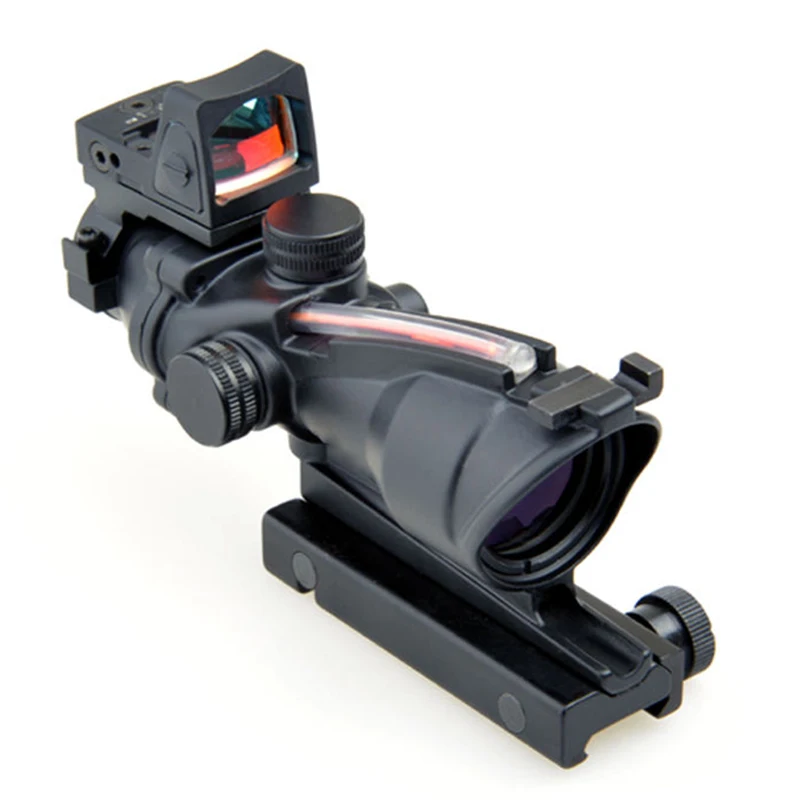 

Real Fiber Optic Red Illuminated 4x32 Rifle Scope W/Tactical Sight W/2 Mounts Free Shipping
