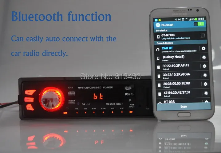 Автомобиль, Радио стерео плеер Bluetooth телефон AUX-IN MP3 FM/USB/1 Din/Remote Управление для iPhone/для samsung Android bluetooth12V аудио