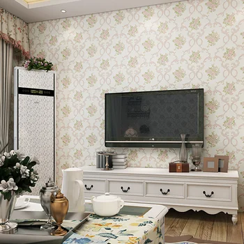 

Vintage Pastoral Flower Wallpaper 3d Sweet Bedroom Decor Floral Wallpapers Murals Self Adhesive Non Woven Wall Paper Roll ZE188