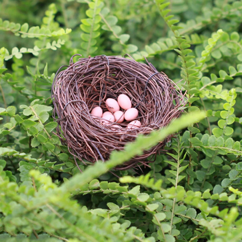 Dollhouse Miniature 3D Cute Nest+Eggs Set Resin Model