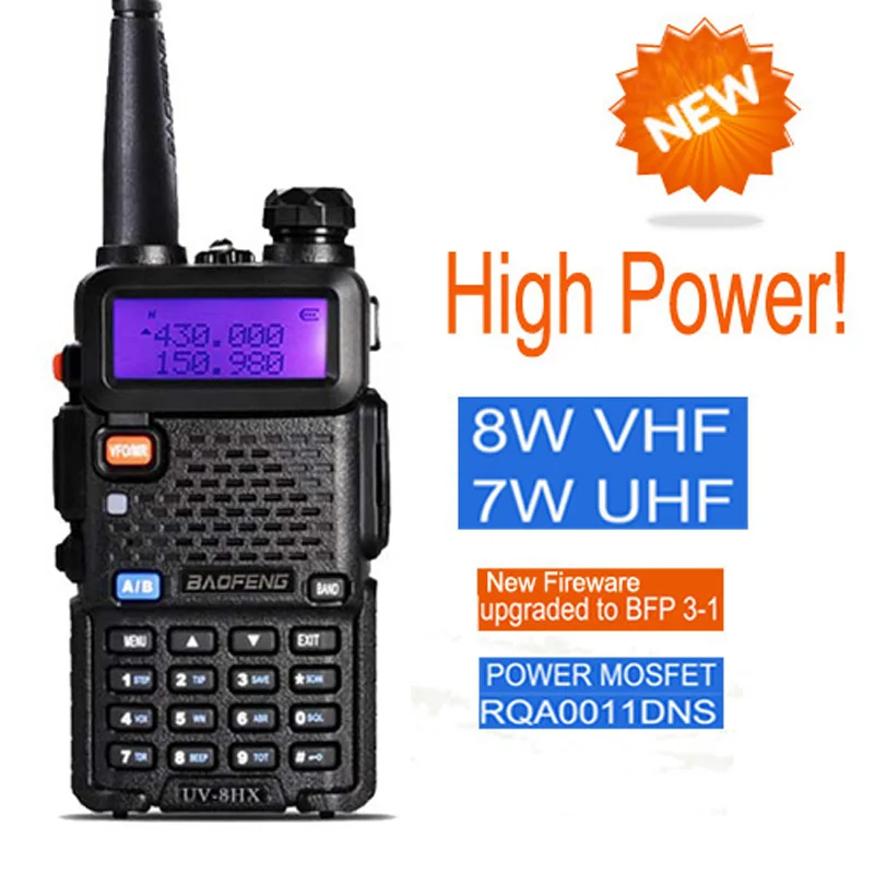 Baofeng uv-5r высокой мощности Версия UV-8HX, 1/4/8 Вт тройной мощность vhf/uhf Портативный лучше, чем baofeng uv5r gt-3tp