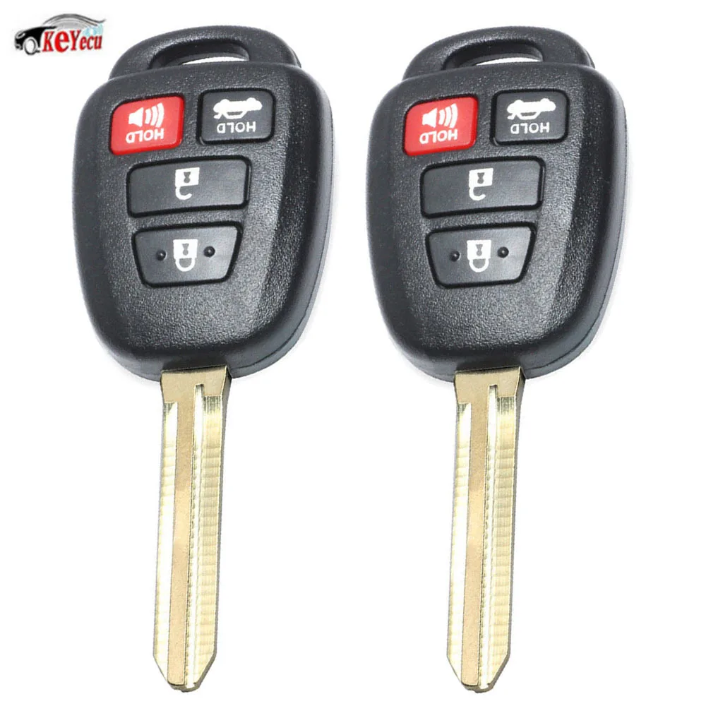 

KEYECU 2 Pcs/lot Replacement Keyless Entry Remote Car Key 3+1 Button With G Chip for Toyota Camry 2012-2014 FCC ID: HYQ12BDM