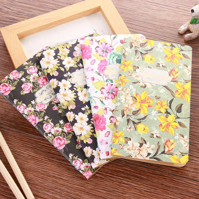 

Vintage Flowers Notebook Diary Journal Planner Cute Notepads Blank Book For Kids Students Paint Stationery Gift School Supplies