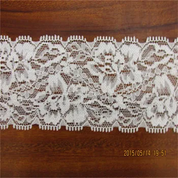 

Free shipping 10yards/lot Width 6CM white super Elastic Lace Fabric diy clothes fabric accessories