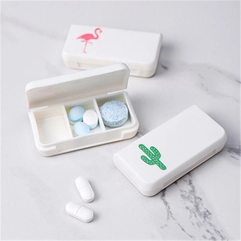 

Portable 3 Grids Mini Pill Case Medicine Box Travel Tablet Holder Container Makeup Jewelry Refillable Bottles
