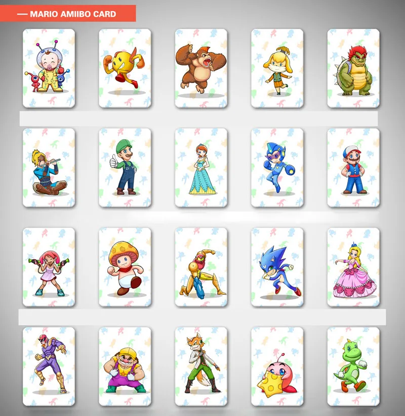 Amiibo 24 NFC 215 TAG Game Cards For Botw Switch Zelda Breath Wild Super Mario Smash Cart Bros Odyddey Splatoon 2 Kriby Ultimate