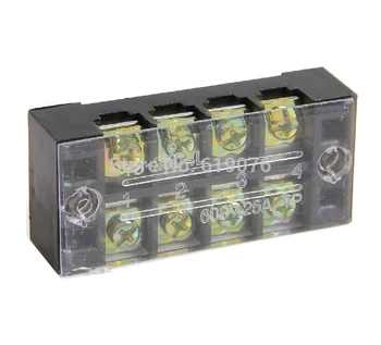 

10PCS TB2504 600V 25A Dual Row 4 Positions Barrier Screw Terminal Block