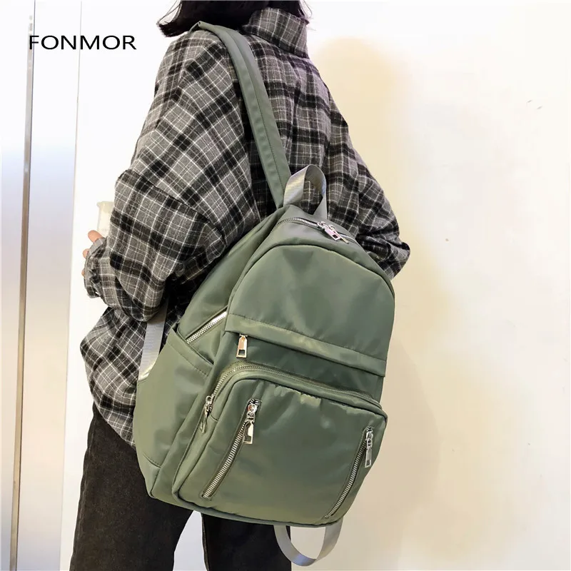 

2019 Waterproof Nylon Back pack with vertical zipper Women Backpack Female Schoolbag for Teenage Girls Mochilas Travel Bags
