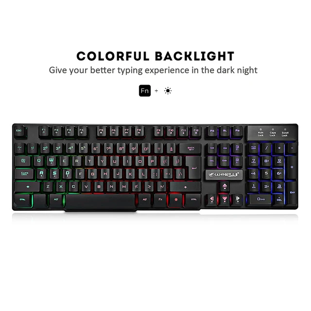 Best Offers USB Wired Gaming Keyboard Multi Color Backlit Computer Keyboard PC Gaming Waterproof Keyboard For Desktop                       