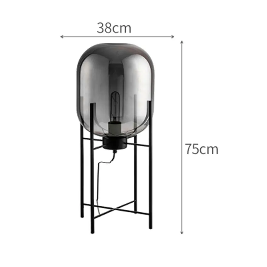 Скандинавский стеклянный светодиодный фонарь светильники лампа стоячие светильники Гостиная Спальня Ресторан торшеры Кухонные светильники - Цвет абажура: M Smoke Grey