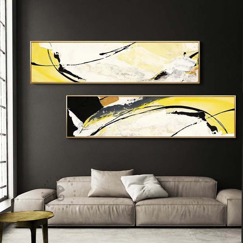 

Abstract Yellow And Blue Splash Canvas Painting Posters And Print Unique Decor Wall Art Pictures For Living Room Bedroom Studio