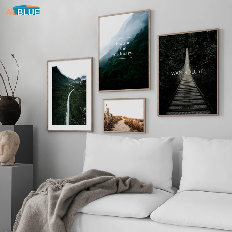

Scandinavian Forest Posters Prints Nature Landscape Wall Art Canvas Painting Mountain Wall Pictures For Living Room Nordic Decor